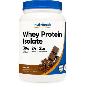 Nutricost Whey Protein Isolate Powder (Mocha) 2LBS - Non-GMO & Gluten-Free