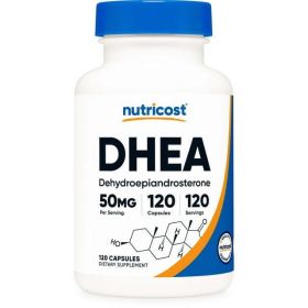 Nutricost DHEA 50mg, 120 Capsules - Gluten Free, Soy Free, Non-GMO, Supplement