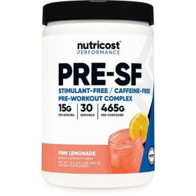 Nutricost Stim-Free Pre-Workout Supplement Powder, 30 Servings (Pink Lemonade)