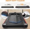 Under Desk Walking Pad Treadmill Foldable with Handlebar Remote Controll, 300 LB Capacity