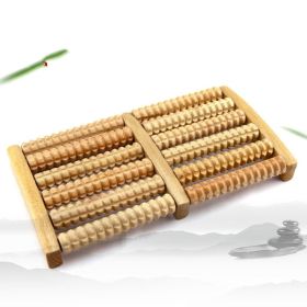 Six-row Massager Wooden Roller Household (Option: Six Rows)