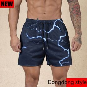 American Casual Shorts Exercise Workout Pants (Option: Black Lightning-M)