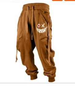 Printed 3D Sweatpants Plus-sized Casual Men (Option: brown-S)