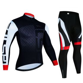 Spring And Autumn Cycling Clothing Long-sleeve Suit Top And Trousers Men's Sweat-wicking Breathable (Option: Pic Color10-M)