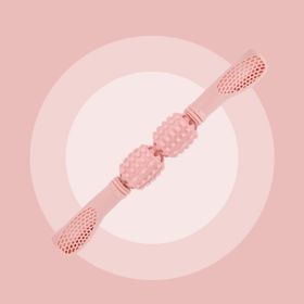 Rolling Back Fascia Female Handheld Massage Mace (Option: Pink-Two wheels)