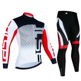 Spring And Autumn Cycling Clothing Long-sleeve Suit Top And Trousers Men's Sweat-wicking Breathable (Option: Pic Color01-M)