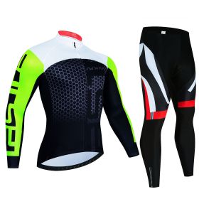 Spring And Autumn Cycling Clothing Long-sleeve Suit Top And Trousers Men's Sweat-wicking Breathable (Option: Pic Color13-M)