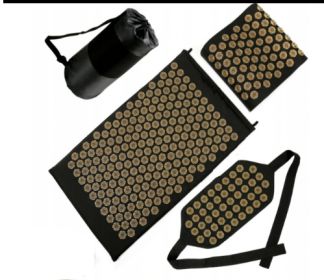 Triangle Diamond Wave Pillow Massage Pad (Option: Black cloth and gold Triceroni)