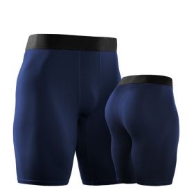 Men's Quick-drying Tight Training Pant (Option: Dark Blue-M)