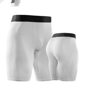 Men's Quick-drying Tight Training Pant (Option: White-S)