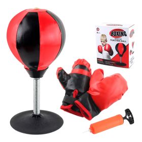 Boxing Punching Bag With Stand Freestanding Punching Bag Children Boxing Equipment Kids Boxing Set Toy Gift For Boys Girls Ages (Ships From: China, Color: Black)