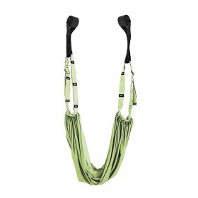 Adjustable Aerial Yoga Strap; Elastic Stretch Door Hanging Yoga Belts Hammock Swing Fitness Handstand Rope Training Device For Women (Color: green)