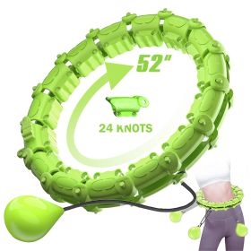 1pc Smart Weighted Hula Hoops, Fitness Weight Loss Gear, With Detachable Knots & Adjustable Weight (Color: green, size: 24 Konts)