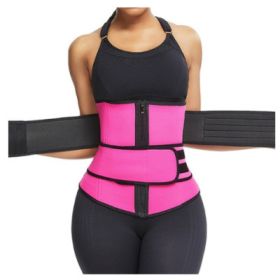 Sauna Sports Slimming Waist Belt (Color: pink, size: XXL)