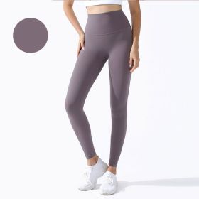 High Waist Naked feeling Leggings Push Up Sport Women Fitness Running Yoga Pants Energy Seamless Leggings Gym Girl leggings (Color: Style11Pink Purple, size: S)