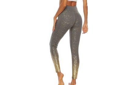 Women's Leggings Fitness Sports Gym Running Yoga Athletic Pants Gold (Color: Gray, size: S)