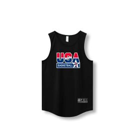 Loose Men Running Vest 2022 Outdoor street basketball Gym Sleeveless Letter Print Shirt Quick Dry Fitness Bodybuilding Tank Tops (Color: 870 vest6, size: XL)