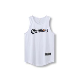 Loose Men Running Vest 2022 Outdoor street basketball Gym Sleeveless Letter Print Shirt Quick Dry Fitness Bodybuilding Tank Tops (Color: 870 vest9, size: XL)