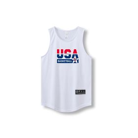 Loose Men Running Vest 2022 Outdoor street basketball Gym Sleeveless Letter Print Shirt Quick Dry Fitness Bodybuilding Tank Tops (Color: 870 vest15, size: L)