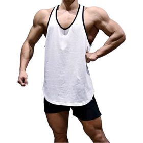 Men's A-Shirt Sleeveless Shirt Men's Gym Tank Shirt Quick Dry Shirt Cool Vest for Men Letter Print t-Shirt (Color: WHITE-XL)