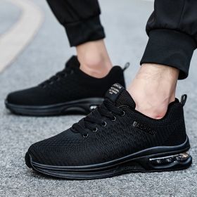 Men Casual Fitness Sneakers Gym Breathable Trainers Male Fashion Outdoor Comfortable Non-slip Basketball Sport Shoes Lightweight (Color: Black, size: 43)