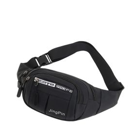 Men'S Waist Bag Outdoor Leisure Sports Messenger Chest Bag (Color: Black)