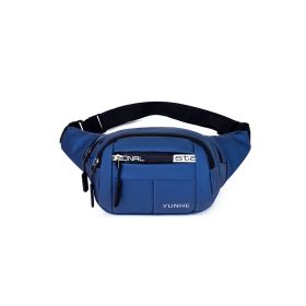 Men's Chest Bag Large Capacity Waist Bag Messenger Bag (Color: Blue)