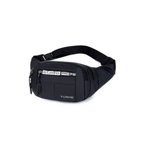 Men's Chest Bag Large Capacity Waist Bag Messenger Bag (Color: Black)