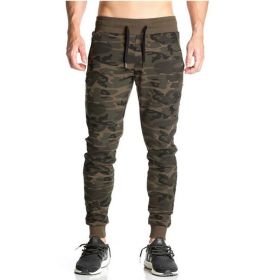 Men Fitted Jogger Pants Gym Workout Running Sweatpants With Zipper Bottom (Color: 001, size: L)