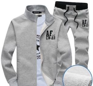 Men's Casual Tracksuit Long Sleeve Running Jogging Athletic Sports Set (Color: Gray, size: M)