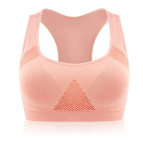 Women Running Sports Bra , Gym Fitness Women Seamless Padded Vest Tanks (Color: pink, size: L)