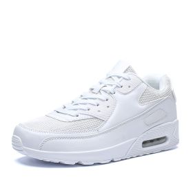 Mens Sneakers Arrival Running Shoes Lover Gym Shoes Light Breathe Comfort Outdoor Air Cushion Couple Jogging Hombre Shoes 36-47 (Color: White, size: 44)