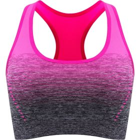 1pc/2pcs/3pcsMedium Support Two Tone Racer Back Sports Bra, Fitness Workout Running Yoga Bra (Color: Rose Red, size: XL(12))