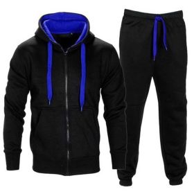 Men's Casual Two-Piece Suits Slim Fit Hip-Hop Hoodie Pants Tracksuits Running Clothes (size: L)