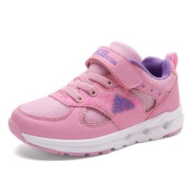 kids sneakers girls sport shoes Spring Autumn Breathable mesh running shoes cushion Outdoor gym Shoes children Tenis Infantil (Color: pink girls shoes, size: 1.5)