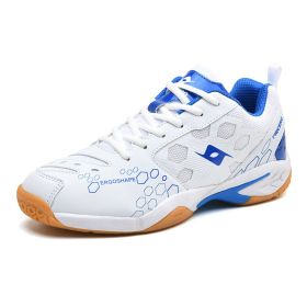 QUAOAR Men Women Sport Badminton Shoes Outdoor Spring Autumn Women Anti-Slippery Gym Sneakers White Man Trainer Tennis Shoes (Color: Blue, size: 45)