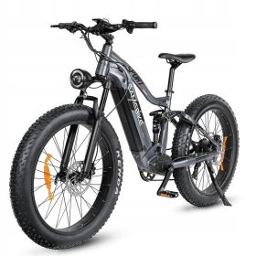 Electric Bike750W 48V 17AH 120KM 150KG 26KENDA fat tires Shimano 21S shifting + LCD meter + USB charging hole Electric Mountain Bike (Color: grey)