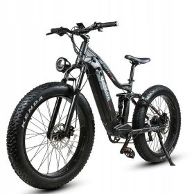 Electric Bike750W 48V 17AH 120KM 150KG 26KENDA fat tires Shimano 21S shifting + LCD meter + USB charging hole Electric Mountain Bike (Color: Black)