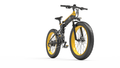 Bezior X1500 Full Suspension 1500W Motor 48V 26inch Wheel Foldable Electric Bike (Color: Yellow)