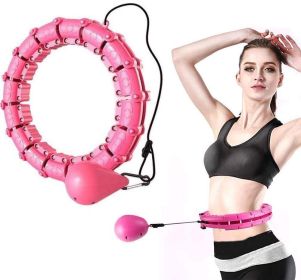 Custom Knots Weighted Hoola Fitness Hoop Smart Hula Thin Waist Weight Loss Knots Weighted Hoola Fitness Hoop Smart Hula Thin Waist Weight Loss (Color: pink)