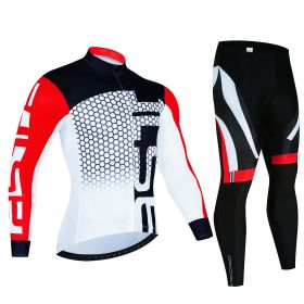 Spring And Autumn Cycling Clothing Long-sleeve Suit Top And Trousers Men's Sweat-wicking Breathable (Option: Pic Color04-M)