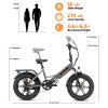 A2 Electric Bike Fat Tire 48V Removable Lithium Battery for Adults, Step-Through Frame and Shimano 7-Speed