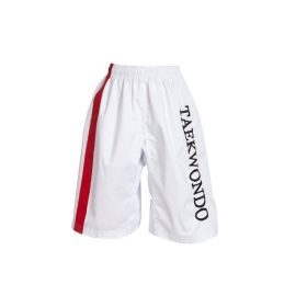 Cotton Sports Pants TKD Uniform Trousers And Shorts Training Wear (Option: Red Stripe Embroidered Shorts-XXXS)