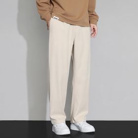 Casual Men's Straight Loose Pants (Option: Khaki-L)