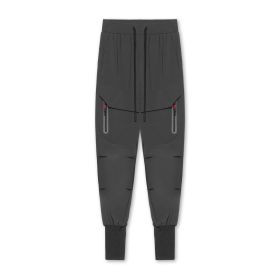 Work Clothes Multi-pocket Fitness Pants (Option: Carbon Gray-L)