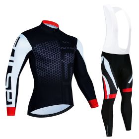 Spring And Autumn Cycling Clothing Long-sleeve Suit Top And Trousers Men's Sweat-wicking Breathable (Option: Pic Color11-L)