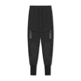 Work Clothes Multi-pocket Fitness Pants (Option: Black-XL)